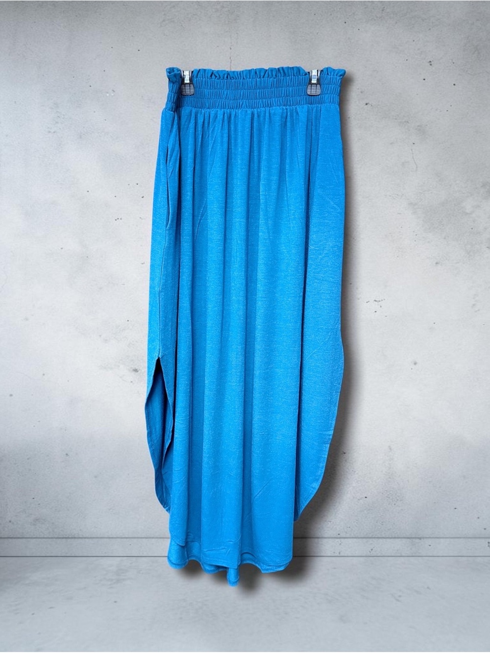 Teal Women's Elastic Waist Maxi Skirt